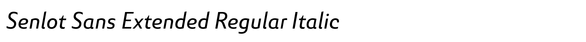 Senlot Sans Extended Regular Italic image
